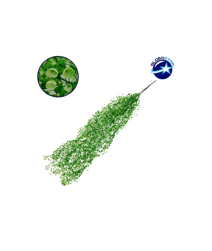 GloboStar® 09038 Τεχνητό Κρεμαστό Διακοσμητικό Φυτό Μήκους 1.2 μέτρων με 5 X Κλαδιά Φύλλωμα Ρούστικ Πράσινο Λευκό